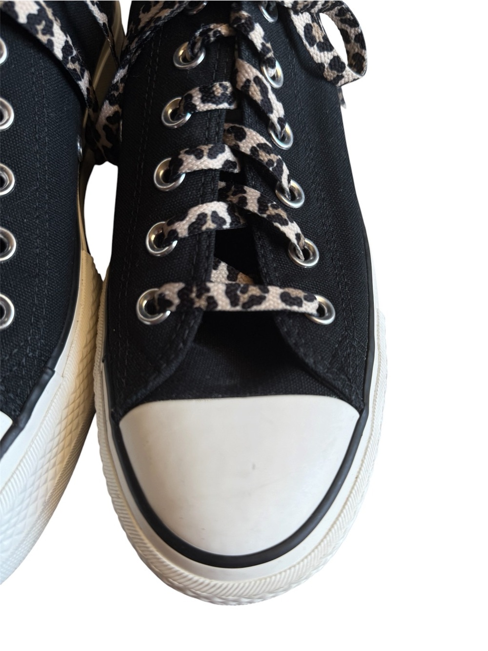 Converse Chuck Taylor Lift All Star Archive with leopard laces in black size 9 - Picture 4 of 15